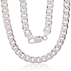 Silver chain Curb 7 mm, Silver 925 fineness