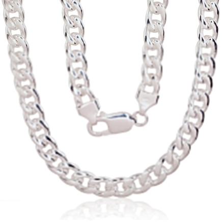 For man,  - Silver chain Curb 7 mm, Silver 925 fineness