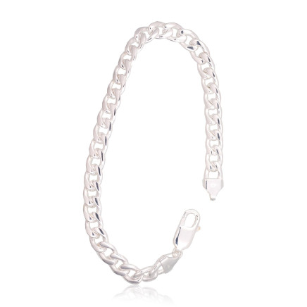 For man,  - Silver chain Curb 7 mm, Silver 925 fineness