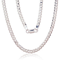 Серебряная цепочка Картье 4 мм , алмазная обработка граней, 55, 12.2 g, Серебро 925 проба