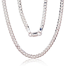 Серебряная цепочка Картье 4 мм , алмазная обработка граней, 55, 14.6 g, Серебро 925 проба
