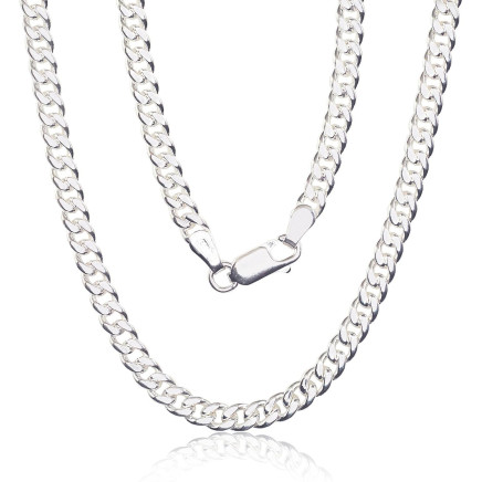 For man,  - Silver chain Curb 4 mm, 50, 21.3 g, Silver 925 fineness