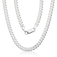 Серебряная цепочка Картье 4 мм, 55, 24.4 g, Серебро 925 проба