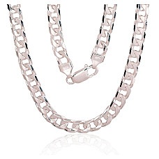 Silver chain Curb 6 mm, diamond cut, Silver 925 fineness