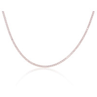 Серебряное колье, 40, 7.1 g, Серебро 925 проба, красное золото (покрытие), Цирконы, Регулируемая длина