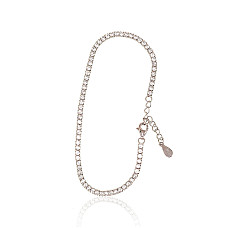 Silver bracelet, Silver 925 fineness, Rhodium (Plating), Zirkons, Variable length