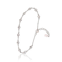 Silver bracelet, 18, 2 g, Silver 925 fineness, Rhodium (Plating), Zirkons, Variable length