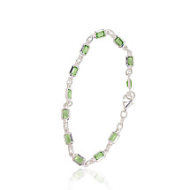 Серебряный браслет, Серебро 925 проба, Цирконы