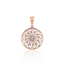 Gold pendant, Red Gold 585 fineness, Zirkons