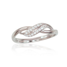 Серебряное кольцо, 17.5, 1.7 g, Серебро 925 проба, родий (покрытие), Цирконы