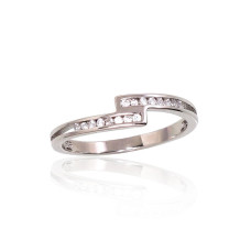 Серебряное кольцо, 18, 1.3 g, Серебро 925 проба, родий (покрытие), Цирконы