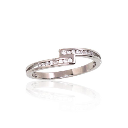 Women,  - Silver ring, 18, 1.3 g, Silver 925 fineness, Rhodium (Plating), Zirkons