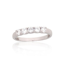 Silver ring, 18.5, 2 g, Silver 925 fineness, Rhodium (Plating), Zirkons