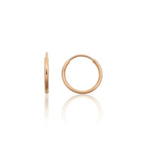 Золотые серьги-кольца, 0.5 g, Красное Золото 585 проба