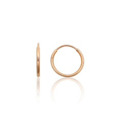 Золотые серьги-кольца, 0.5 g, Красное Золото 585 проба