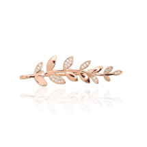 Silver brooch, 2.5 g, Silver 925 fineness, red gold (Plating), Zirkons