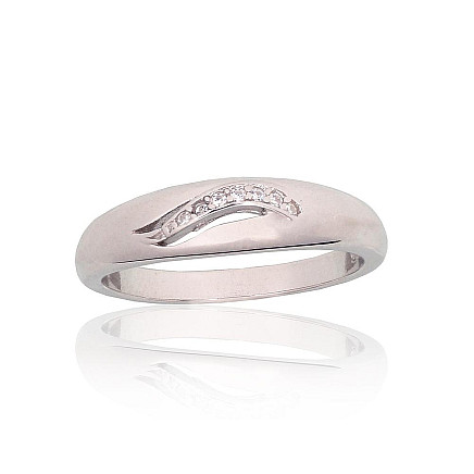 Women,  - Silver ring, 18, 2.8 g, Silver 925 fineness, Rhodium (Plating), Zirkons