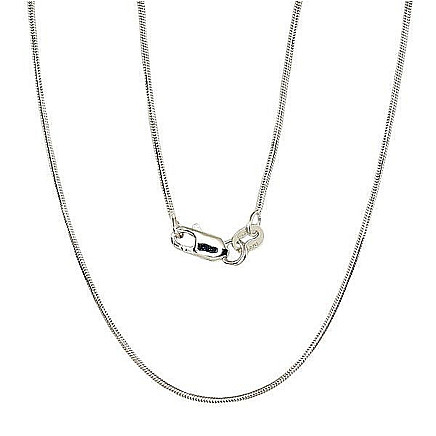 Chains,  - Silver chain Snake 1 mm, Silver 925 fineness, Rhodium (Plating)