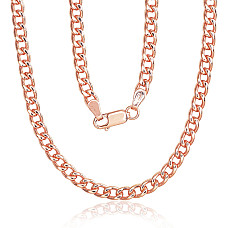 Серебряная цепочка Картье 4 мм, 55, 21.3 g, Серебро 925 проба, красное золото (покрытие)