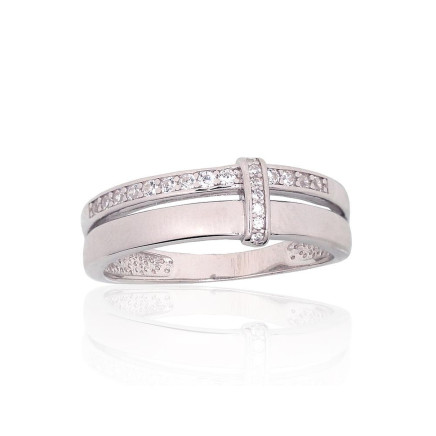 Women,  - Silver ring, Silver 925 fineness, Rhodium (Plating), Zirkons