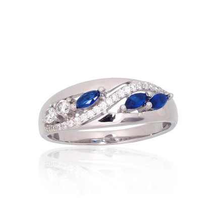 Women,  - Silver ring, Silver 925 fineness, Rhodium (Plating), Zirkons