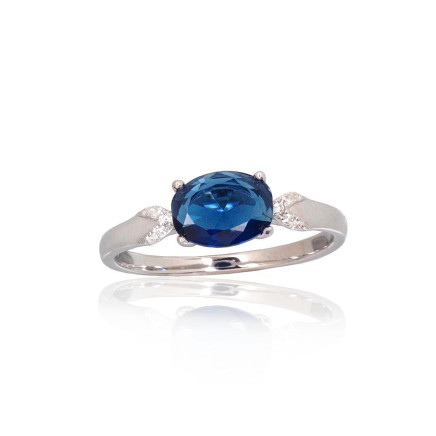 Women,  - Silver ring, Silver 925 fineness, Rhodium (Plating), Zirkons