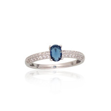 Silver ring, Silver 925 fineness, Rhodium (Plating), Zirkons