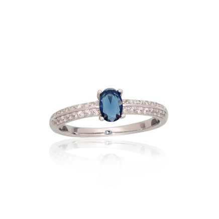 Women,  - Silver ring, Silver 925 fineness, Rhodium (Plating), Zirkons