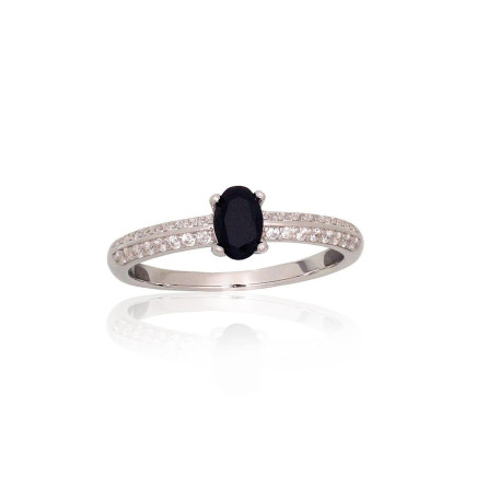 Women,  - Silver ring, Silver 925 fineness, Rhodium (Plating), Zirkons