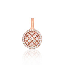 Серебряный кулон, Серебро 925 проба, красное золото (покрытие), Цирконы