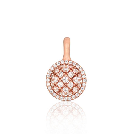 Gold plated,  - Silver pendant, Silver 925 fineness, red gold (Plating), Zirkons