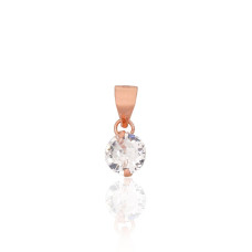 Silver pendant, 0.4 g, Silver 925 fineness, red gold (Plating), Zirkons