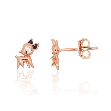 stud,  - Silver stud earrings, Silver 925 fineness, red gold (Plating), Jewelery enamel