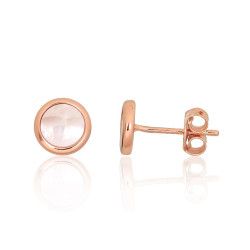 Серебряные серьги-пуссеты, 1 g, Серебро 925 проба, красное золото (покрытие), Перламутр