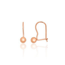 Silver hook earrings, Silver 925 fineness, red gold (Plating)