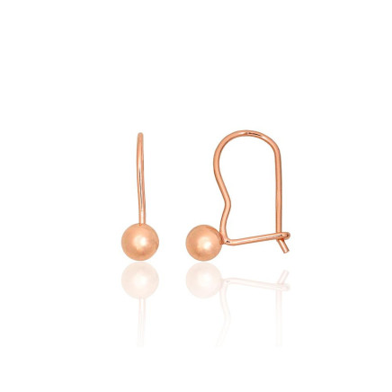 hook,  - Silver hook earrings, Silver 925 fineness, red gold (Plating)