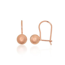 Silver hook earrings, Silver 925 fineness, red gold (Plating)