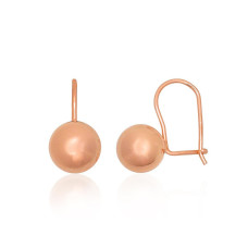 Silver hook earrings, Silver 925 fineness, red gold (Plating)