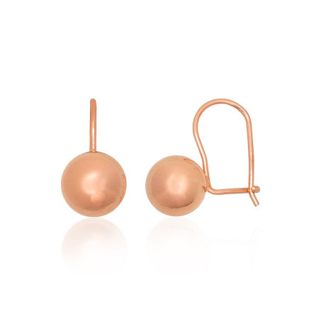hook,  - Silver hook earrings, Silver 925 fineness, red gold (Plating)