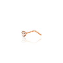 Gold piercing for nose, Red Gold 585 fineness, Zirkons