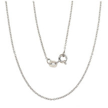 Silver chain Anchor round 1 mm, Silver 925 fineness, Rhodium (Plating)