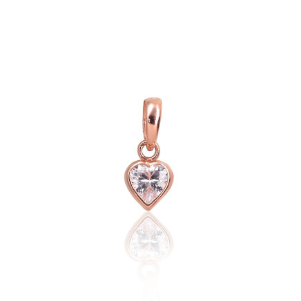 Women,  - Gold pendant, Red Gold 585 fineness, Zirkons