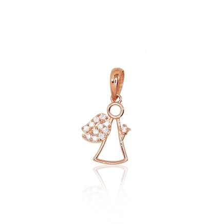 Women,  - Gold pendant, Red Gold 585 fineness, Zirkons