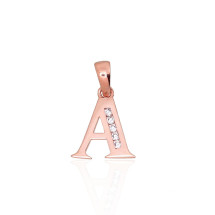 Gold pendant, Red Gold 585 fineness, Zirkons, Letter: A