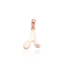 Gold pendant, Red Gold 585 fineness, Zirkons, Letter: A