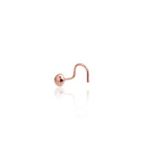 Gold piercing for nose, Red Gold 585 fineness