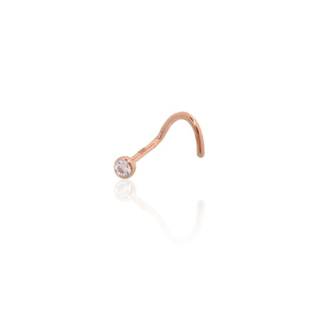 for nose,  - Gold piercing for nose, Red Gold 585 fineness, Zirkons