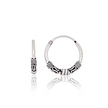 Silver earrings-rings, Silver 925 fineness, oxide (Plating)