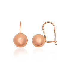 Silver hook earrings, Silver 925 fineness, red gold (Plating)