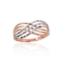 Gold ring, Red Gold 585 fineness, Rhodium (Plating)